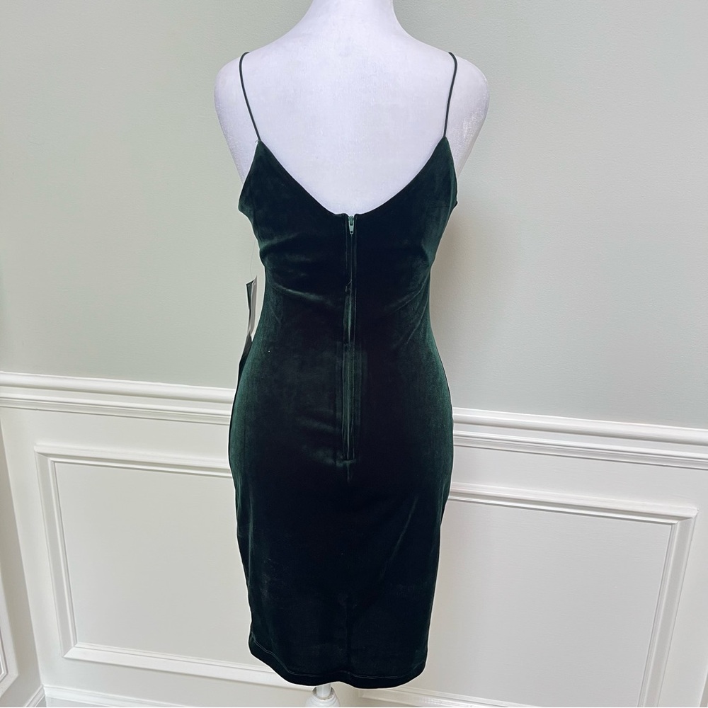 B. Smart Emerald Velvet Mini Dress M - Picture 3 of 6